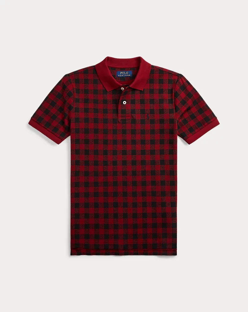 Buffalo Check Cotton Mesh Polo Shirt