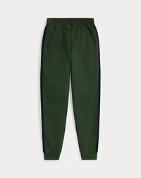 Plaid-Trim Fleece Jogger Pant