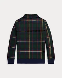 Plaid Fleece Collared Sweatshirt