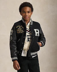 Wool-Blend Letter Jacket