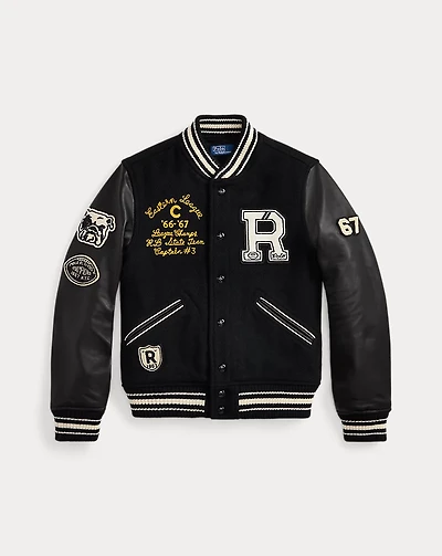 Wool-Blend Letter Jacket