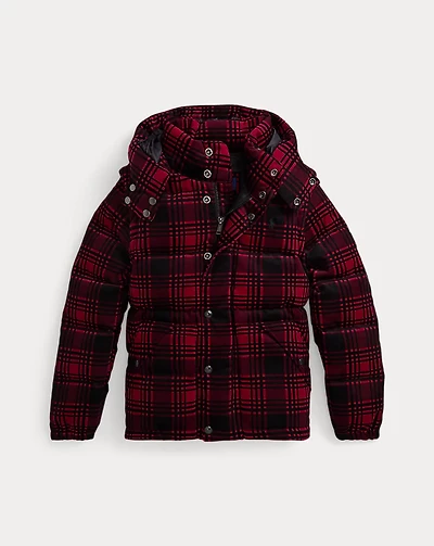 Plaid Convertible Corduroy Down Jacket