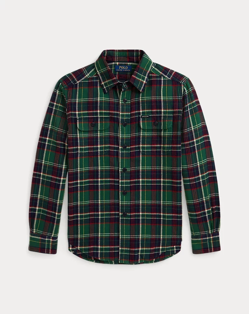 Plaid Brushed Cotton Flannel Workshirt