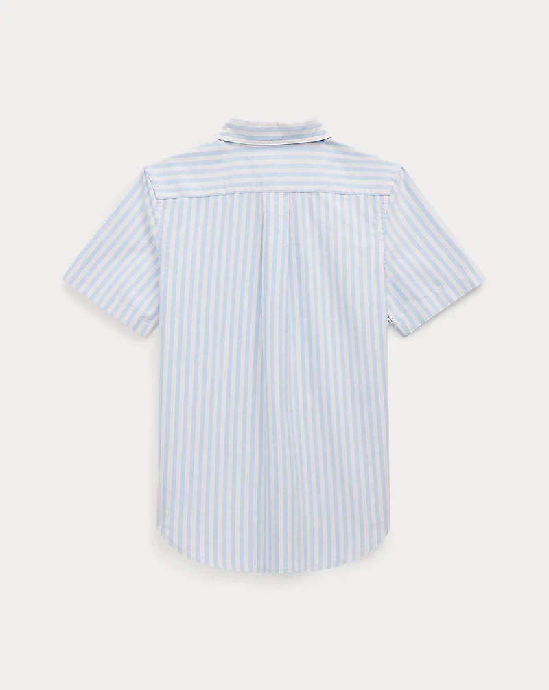 Striped Cotton Oxford Short-Sleeve Shirt