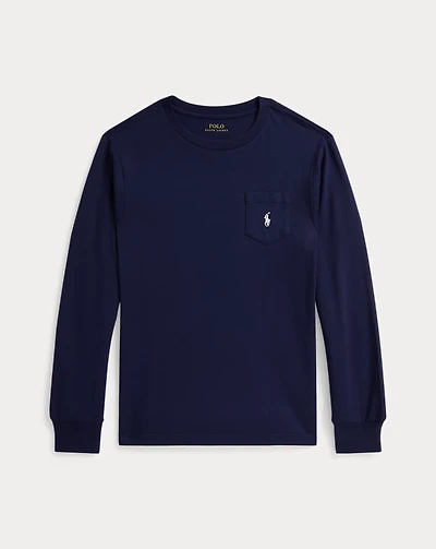 Triple-Pony Cotton Long-Sleeve Tee