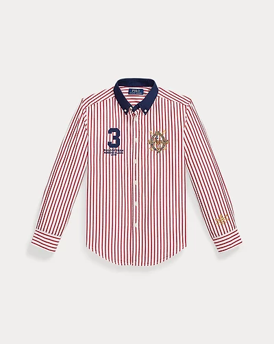Pony Crest Striped Poplin Shirt