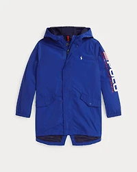 Logo Hooded Long Jacket