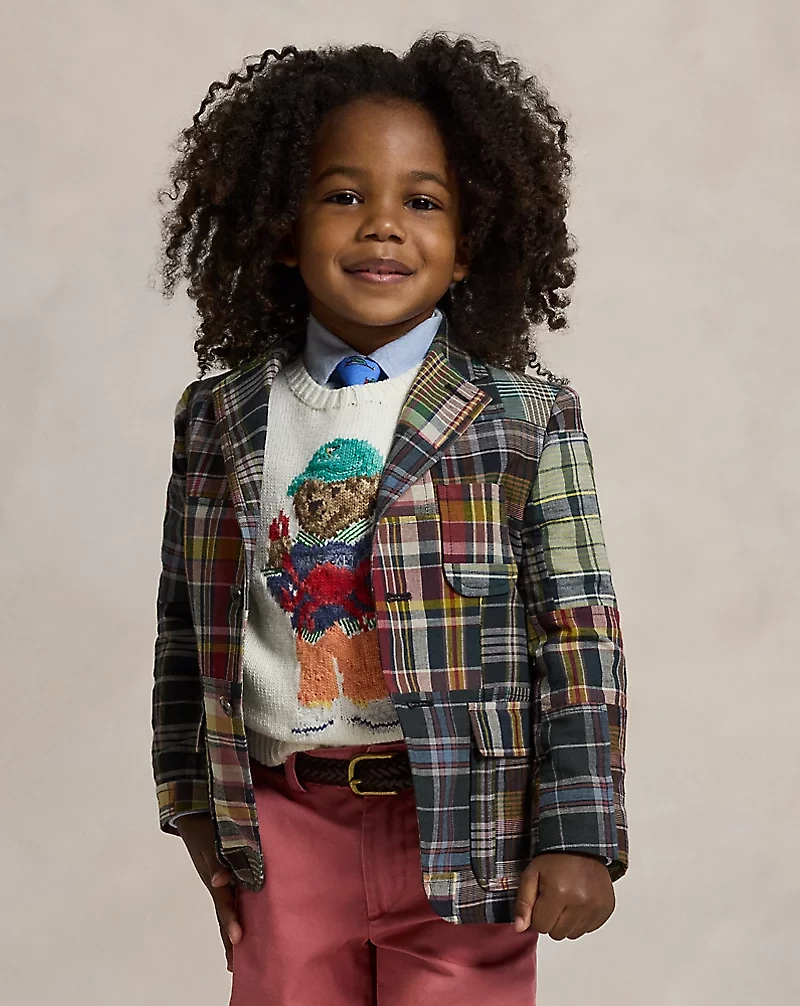 Patchwork Plaid Cotton Sport Coat