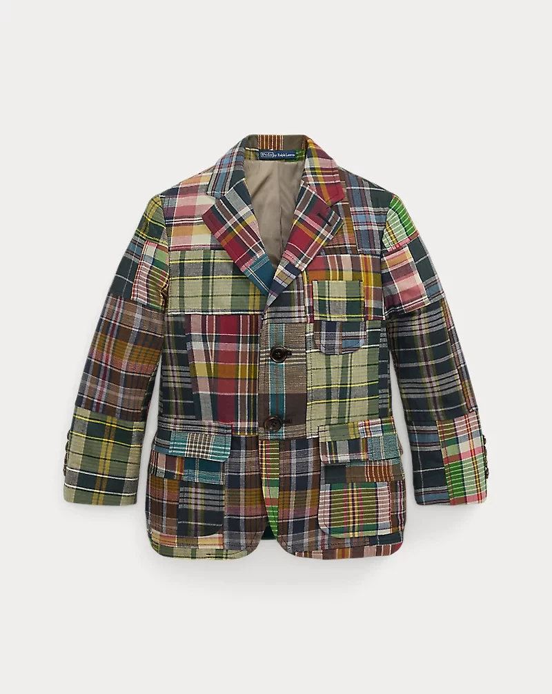 Patchwork Plaid Cotton Sport Coat