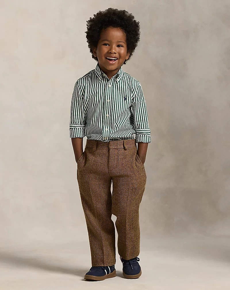 Glen Plaid Wool Tweed Trouser