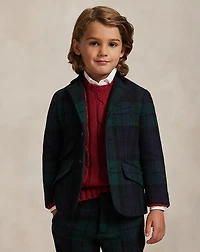 Plaid Wool Tweed Suit Jacket