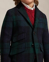 Plaid Wool Tweed Suit Jacket