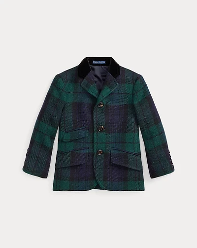 Plaid Wool Tweed Suit Jacket