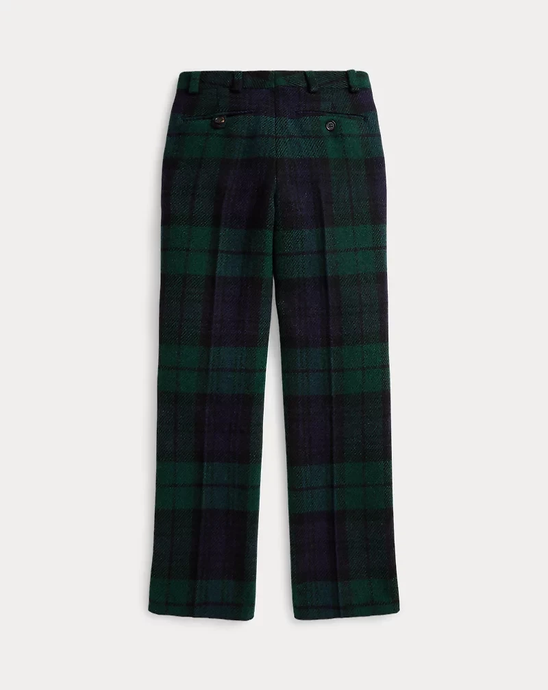 Plaid Wool Tweed Suit Trouser
