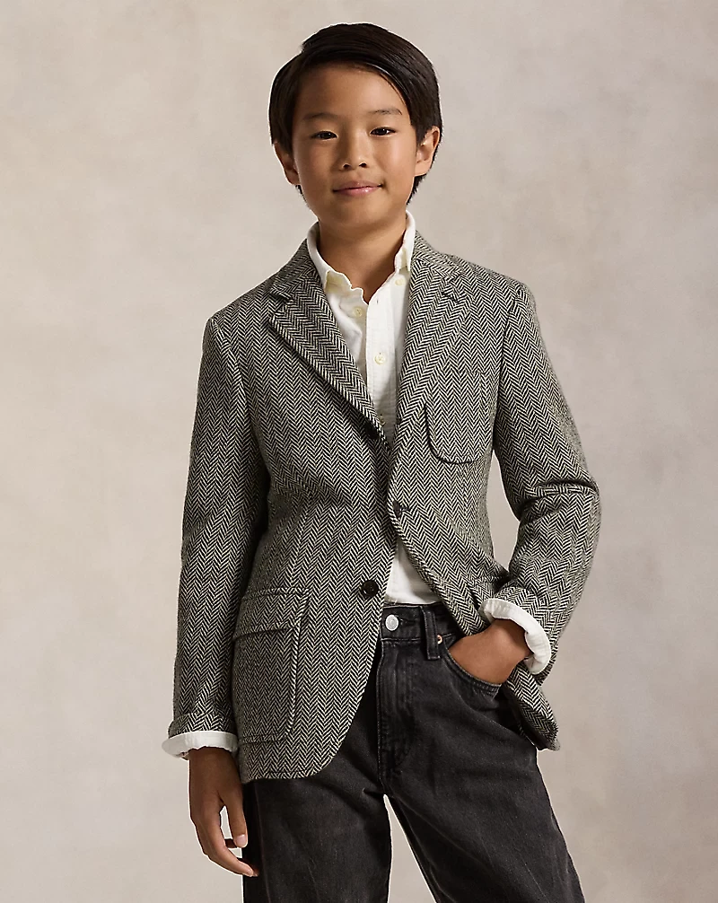 Wool-Blend Herringbone Sport Coat