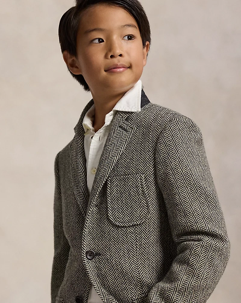 Wool-Blend Herringbone Sport Coat