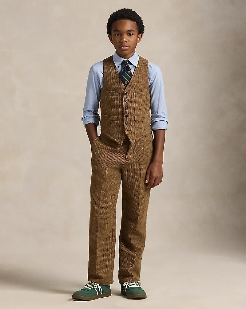 Glen Plaid Wool Tweed Vest