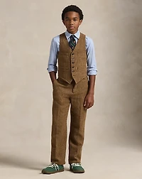 Glen Plaid Wool Tweed Vest