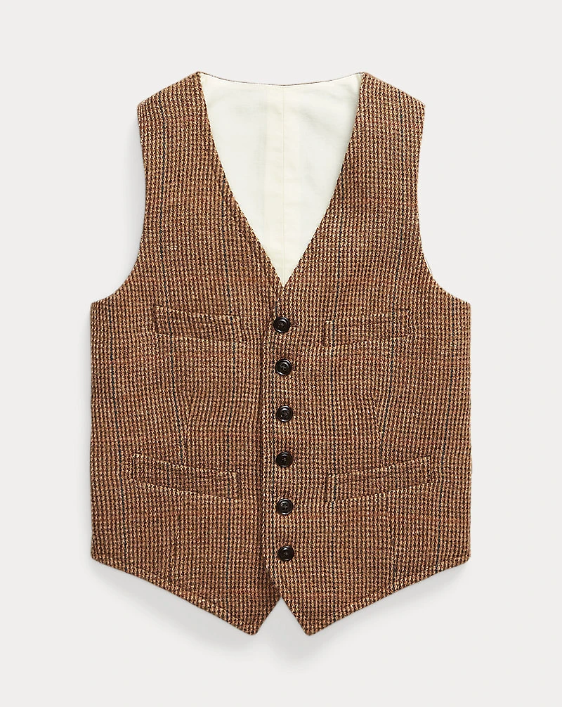 Glen Plaid Wool Tweed Vest