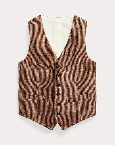 Glen Plaid Wool Tweed Vest