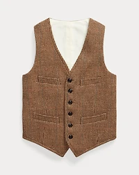 Glen Plaid Wool Tweed Vest