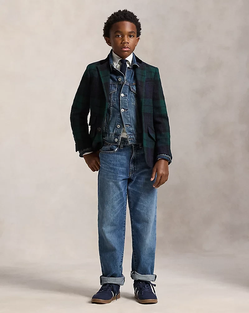 Plaid Wool Tweed Suit Jacket