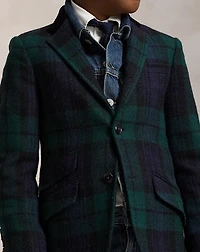 Plaid Wool Tweed Suit Jacket