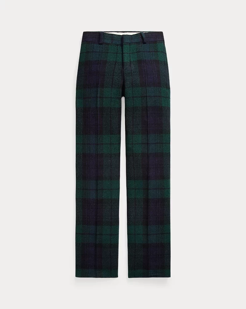 Plaid Wool Tweed Suit Trouser