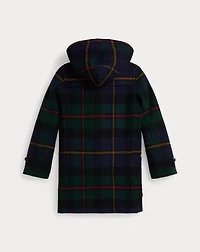 Plaid Wool Hooded Duffel Coat