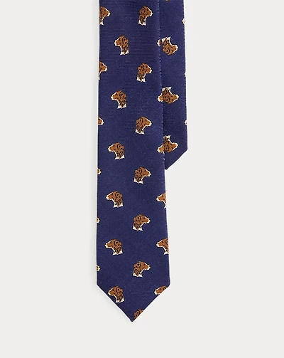 Dog-Print Wool Tie