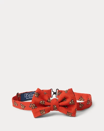 Pre-Tied Fox-Print Wool Bow Tie