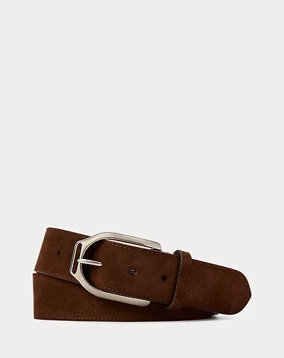Welington Stirrup-Buckle Calf-Suede Belt