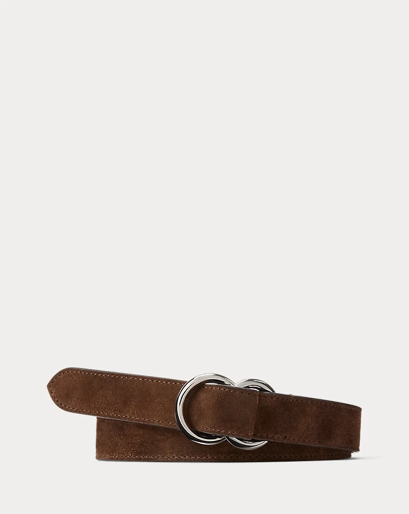 Calf-Suede O-Ring Belt