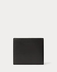 Pony-Plaque Leather Billfold Wallet