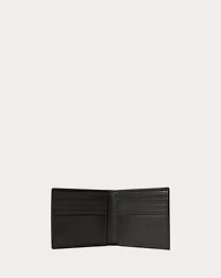Pony-Plaque Leather Billfold Wallet