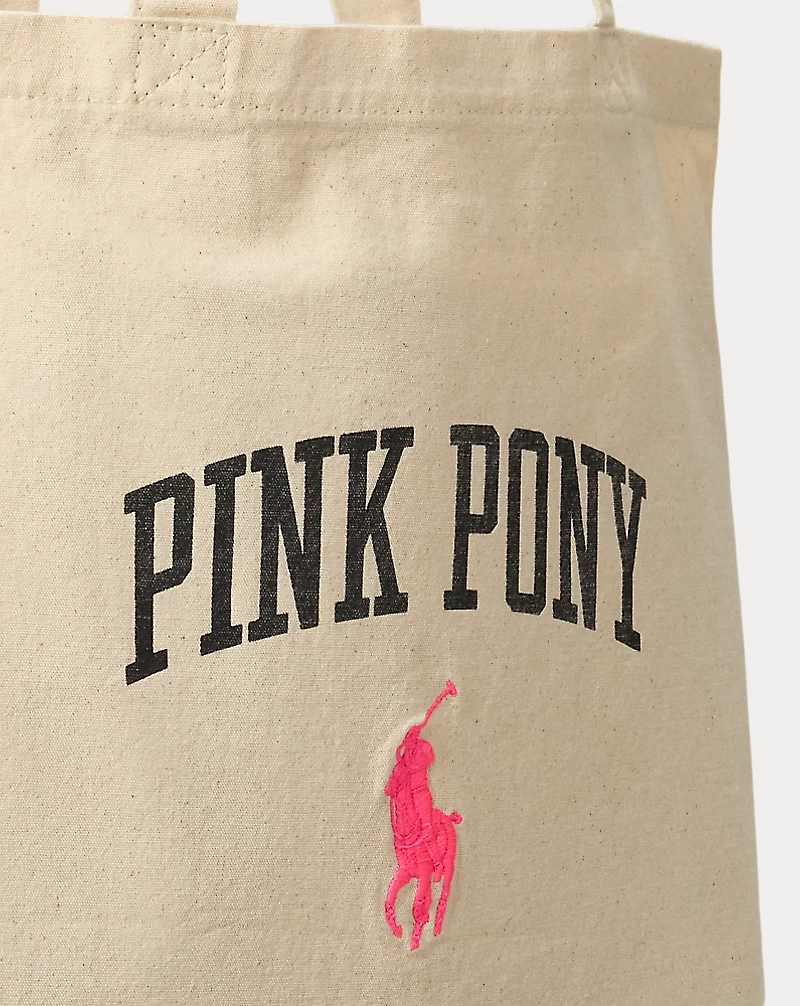 Pink Pony Canvas Shopper Tote