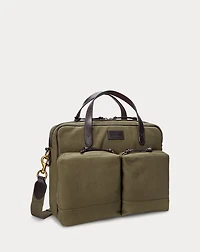 Leather-Trim Canvas Commuter Bag