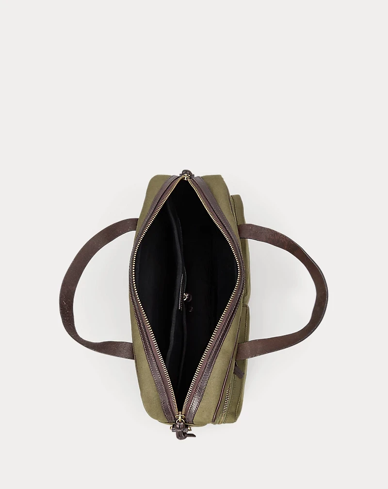 Leather-Trim Canvas Commuter Bag