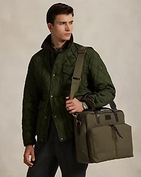 Leather-Trim Canvas Commuter Bag