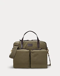 Leather-Trim Canvas Commuter Bag