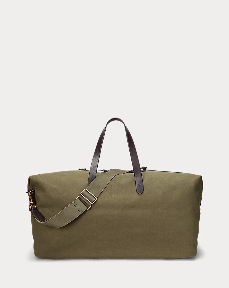 Leather-Trim Canvas Duffel