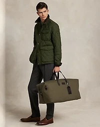 Leather-Trim Canvas Duffel