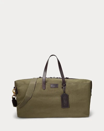 Leather-Trim Canvas Duffel