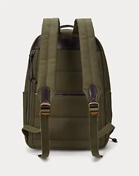 Leather-Trim Canvas Backpack