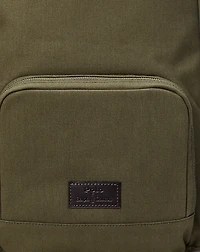 Leather-Trim Canvas Backpack