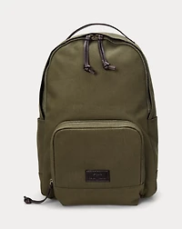 Leather-Trim Canvas Backpack