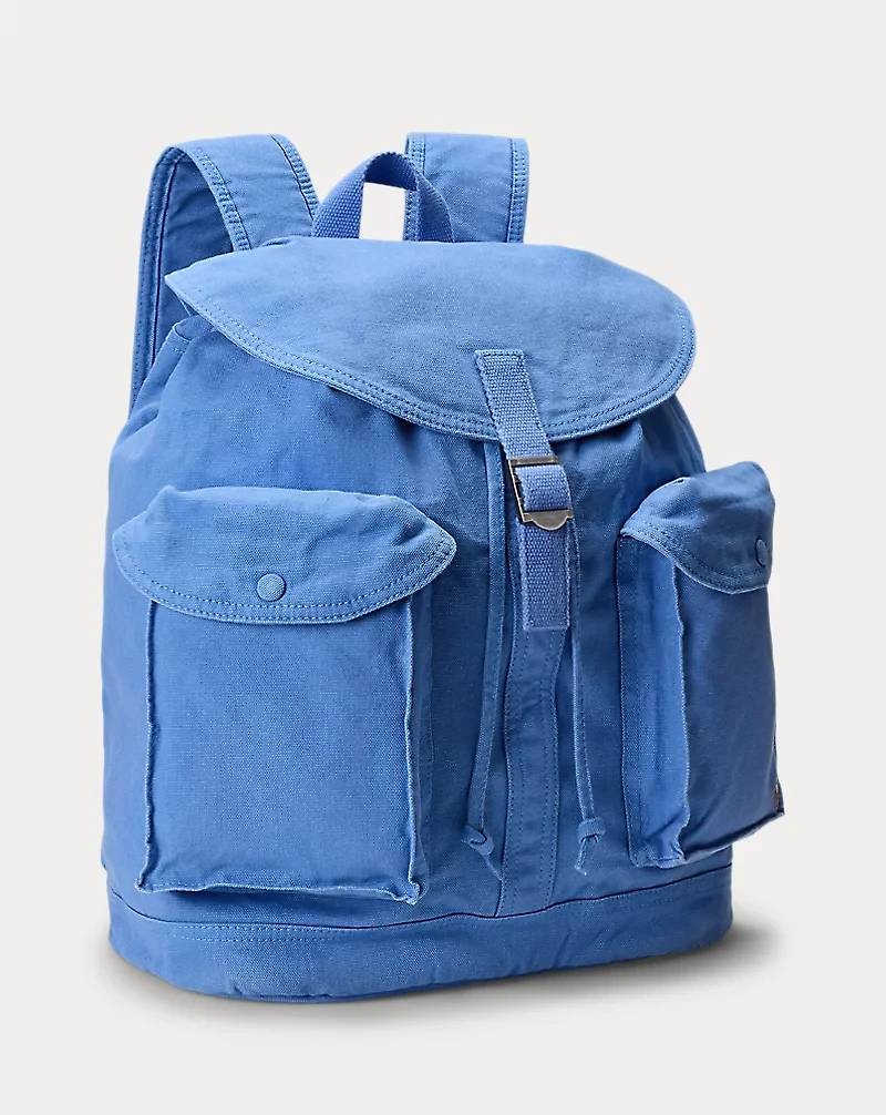 Flap-Top Canvas Backpack