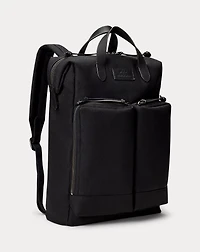 Leather-Trim Convertible Backpack-Tote