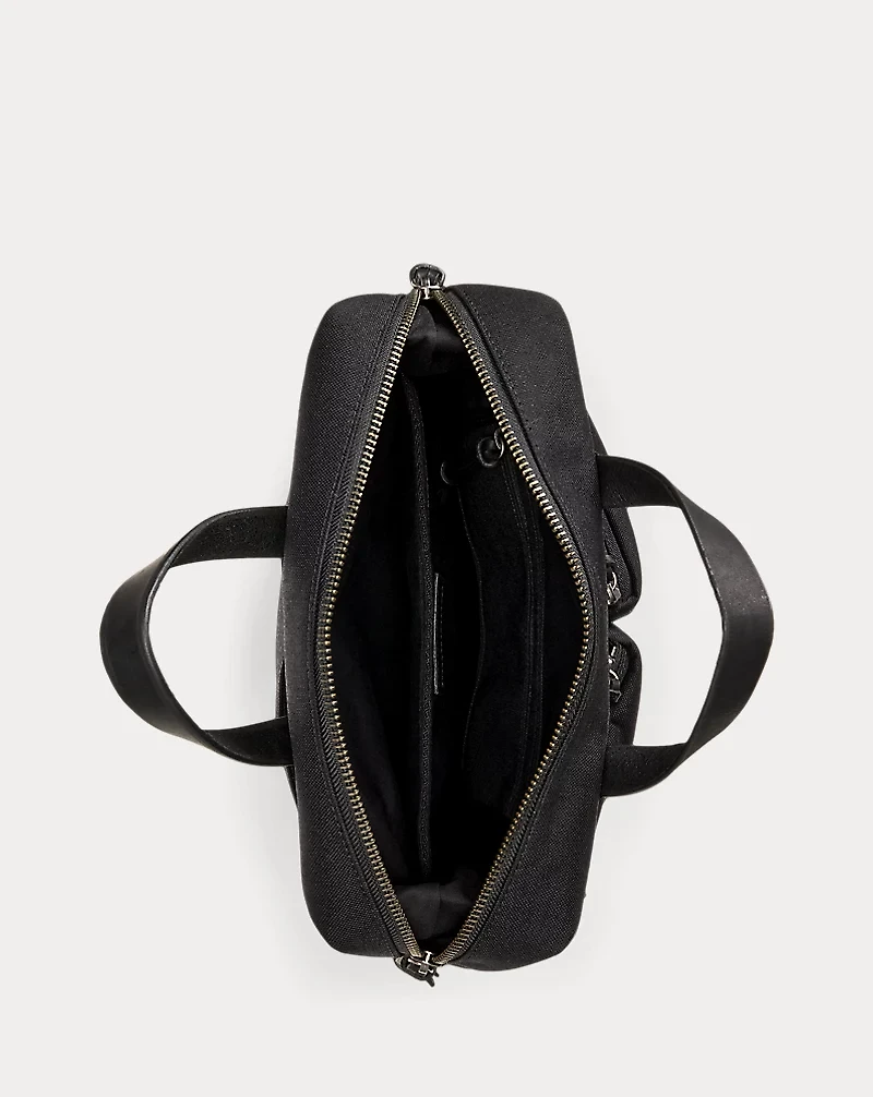 Leather-Trim Convertible Backpack-Tote