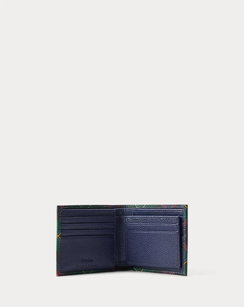 3-in-1 Plaid Leather Wallet
